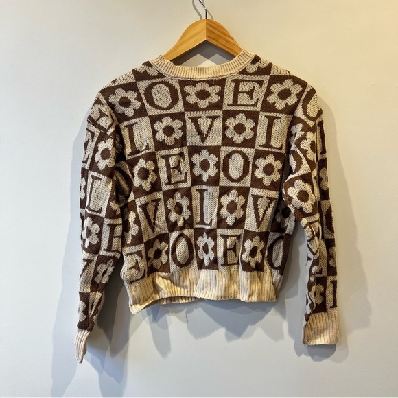 Ultra Flirt “Love” Brown Cardigan - Picture 5 of 5